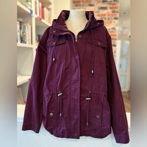 Ashley By 26 Women's Burgundy Hooded Jacket